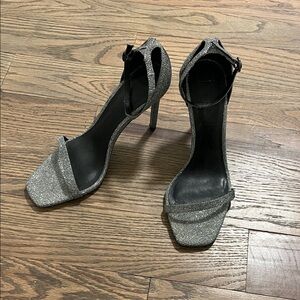 Mango silver sparkly heels size 37 GUC